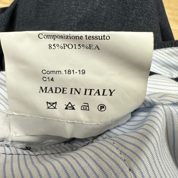 Jack Victor NWOT Men's 40R Charcoal Gray Polyester Unhemmed Dress Pant Italy - Picture 5 of 8